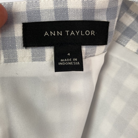 Ann Taylor gray & white gingham belted pencil skirt 4 - Picture 8 of 9